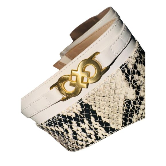 COLE HAAN SIGNATURE GRAND OS WEDGE SANDALS WOMENS MULTICOLOR SNAKE PRINT 8 - Picture 4 of 13